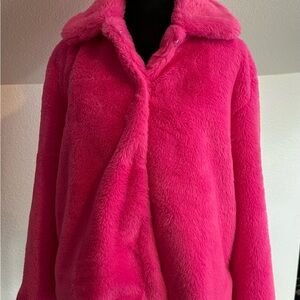 Millibon Pink Teddy Jacket Oversized Plush NWOT